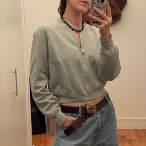 Zara Silver Metallic Zip-Up Jacket